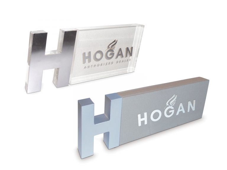 Hogan, Evidenziatore di marchio in legno plexiglass e tessuto